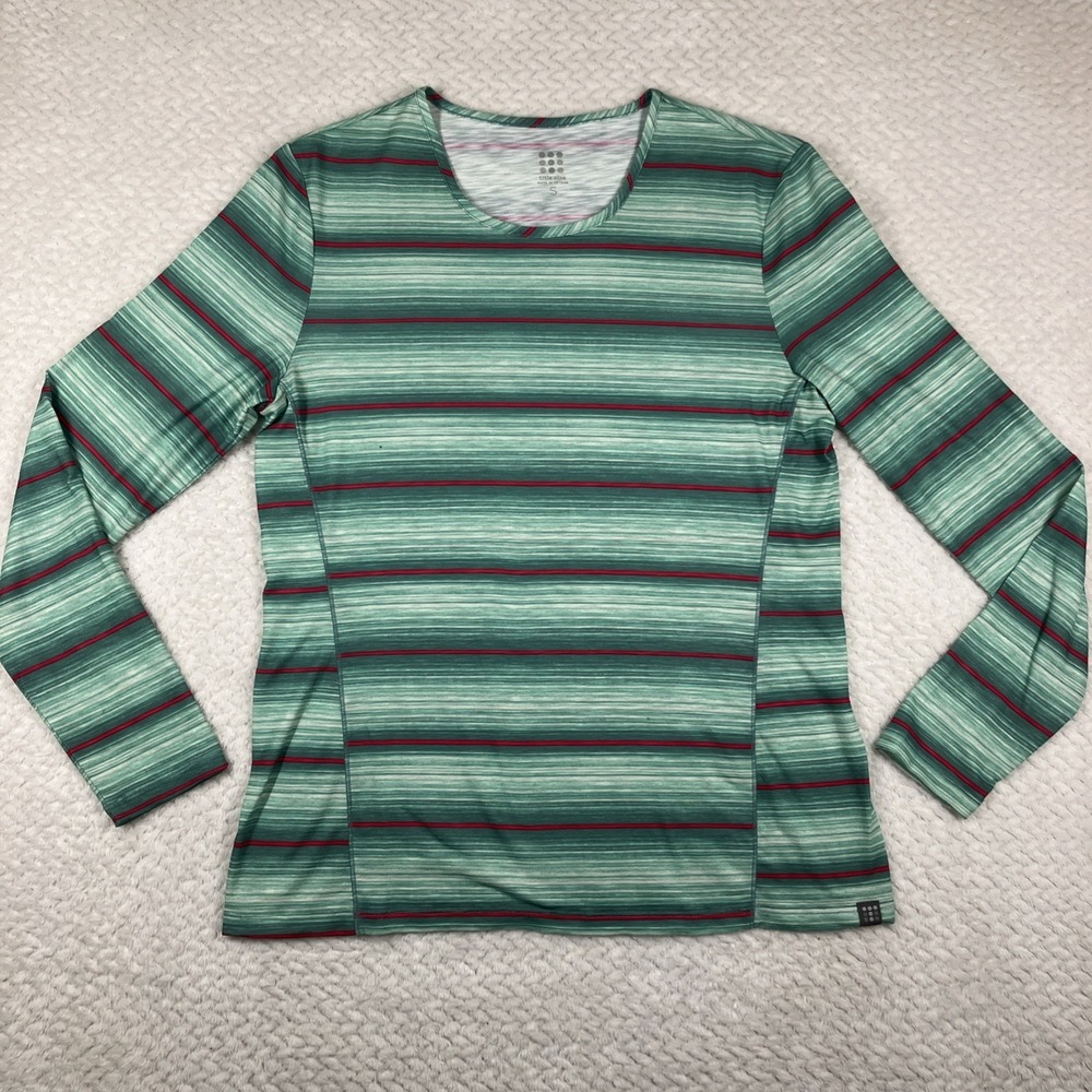 Title Nine Womens Small Shirt Striped Long Sleeve Athleisure Outdoors Active